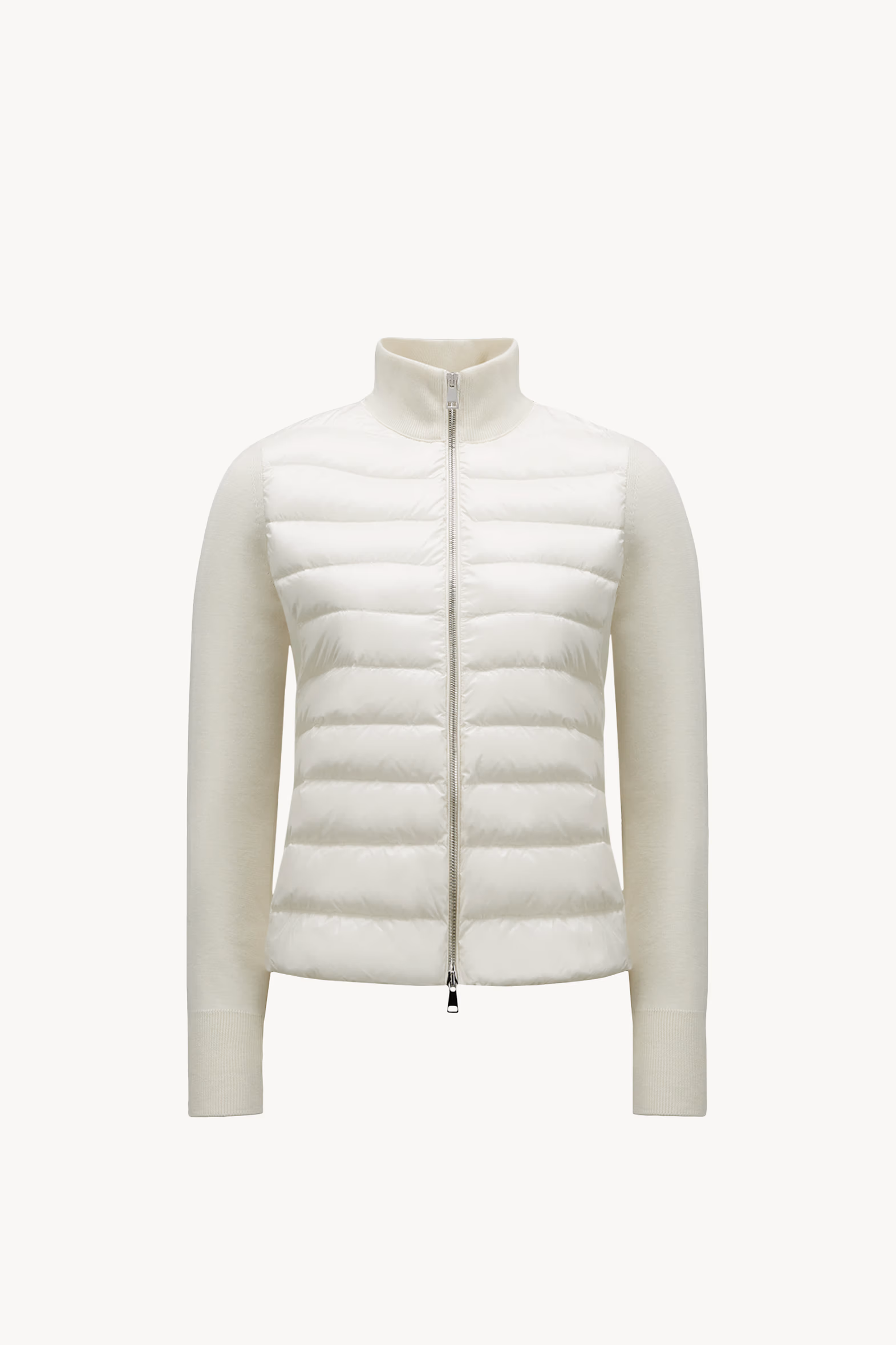 Padded Wool Zip-Up Cardigan Women White Moncler 2